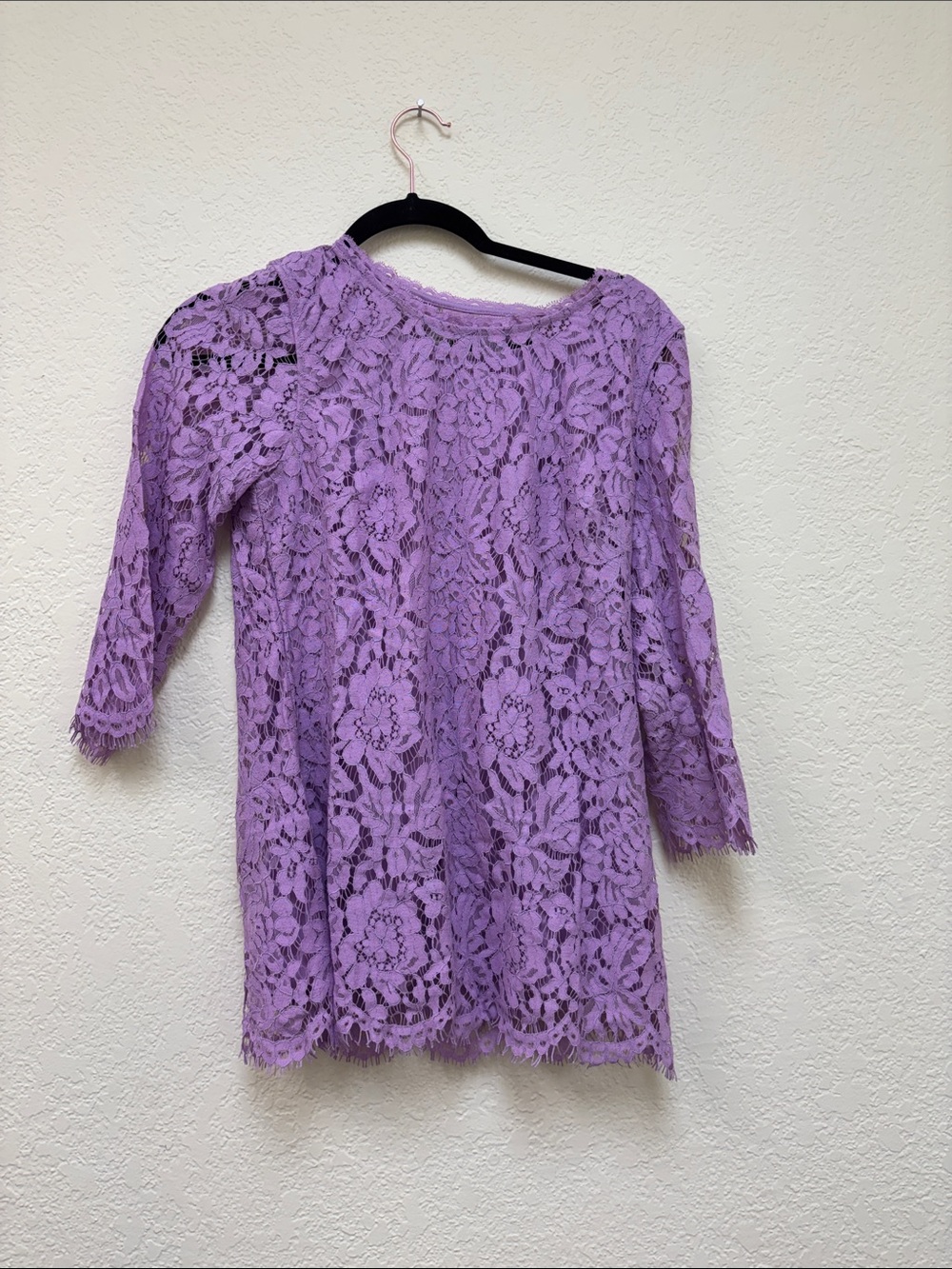Lace Overlay Women's Blouse - Lavender